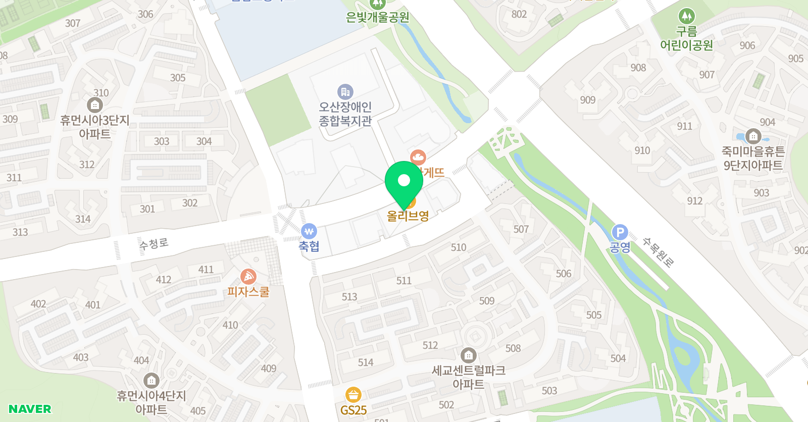 뮤엠 영어 오산세교점 위치