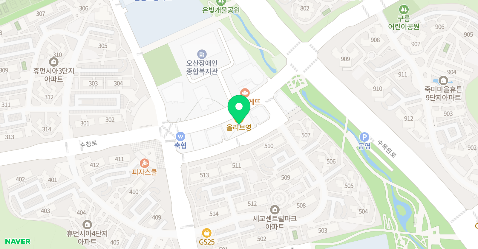 한국파워점핑줄넘기 학원 세교본점 위치