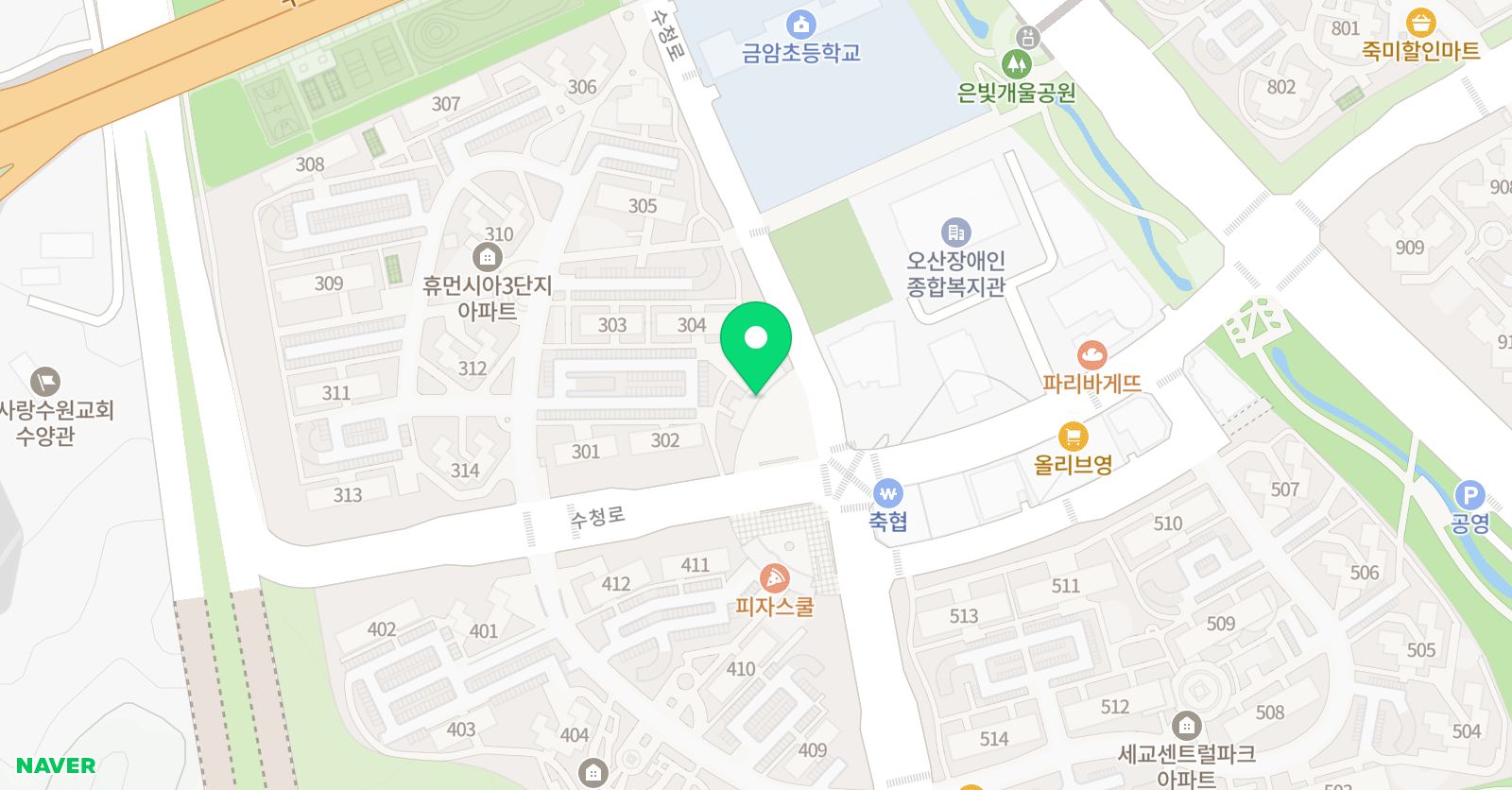 세교 바른학원 위치