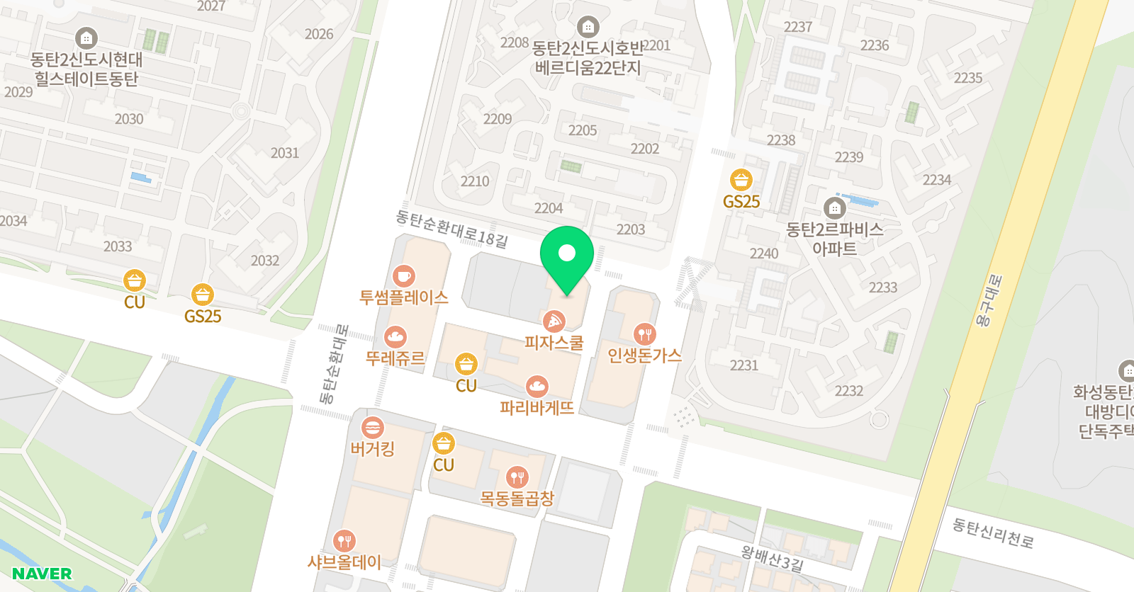 크리아트 미술학원 2동탄목동점 위치