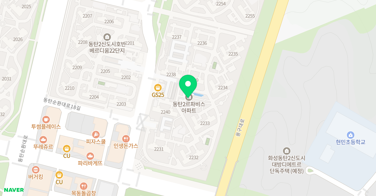 YBM 램클래스 영어학원 화성목동1점 위치