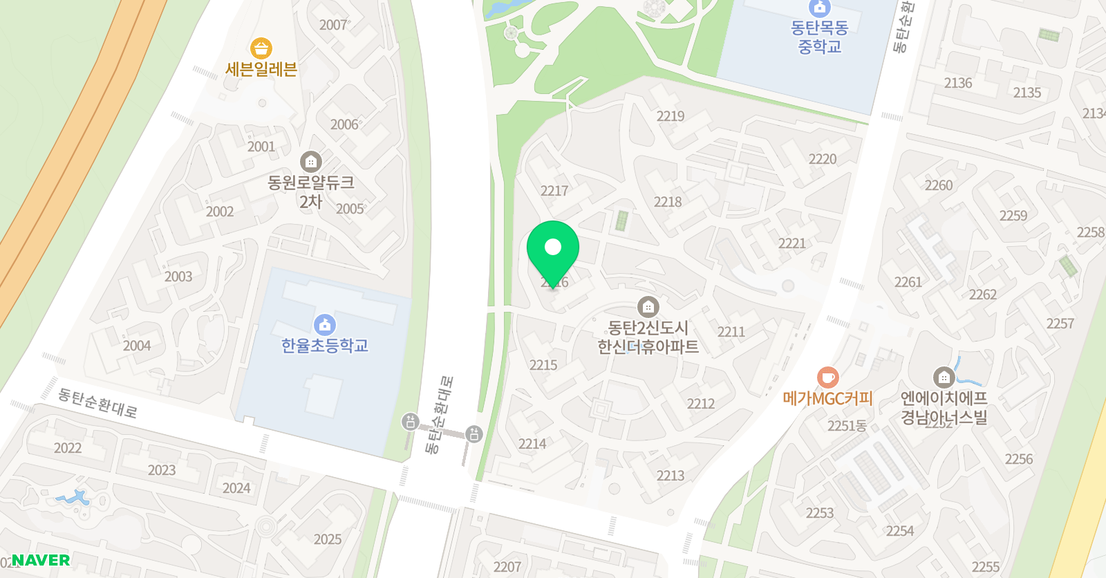 윤선생 우리집앞 영어교실 동탄한신더휴점 위치