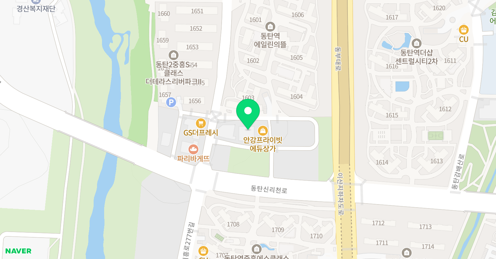유니팝 미술학원 동탄2오산센터 위치