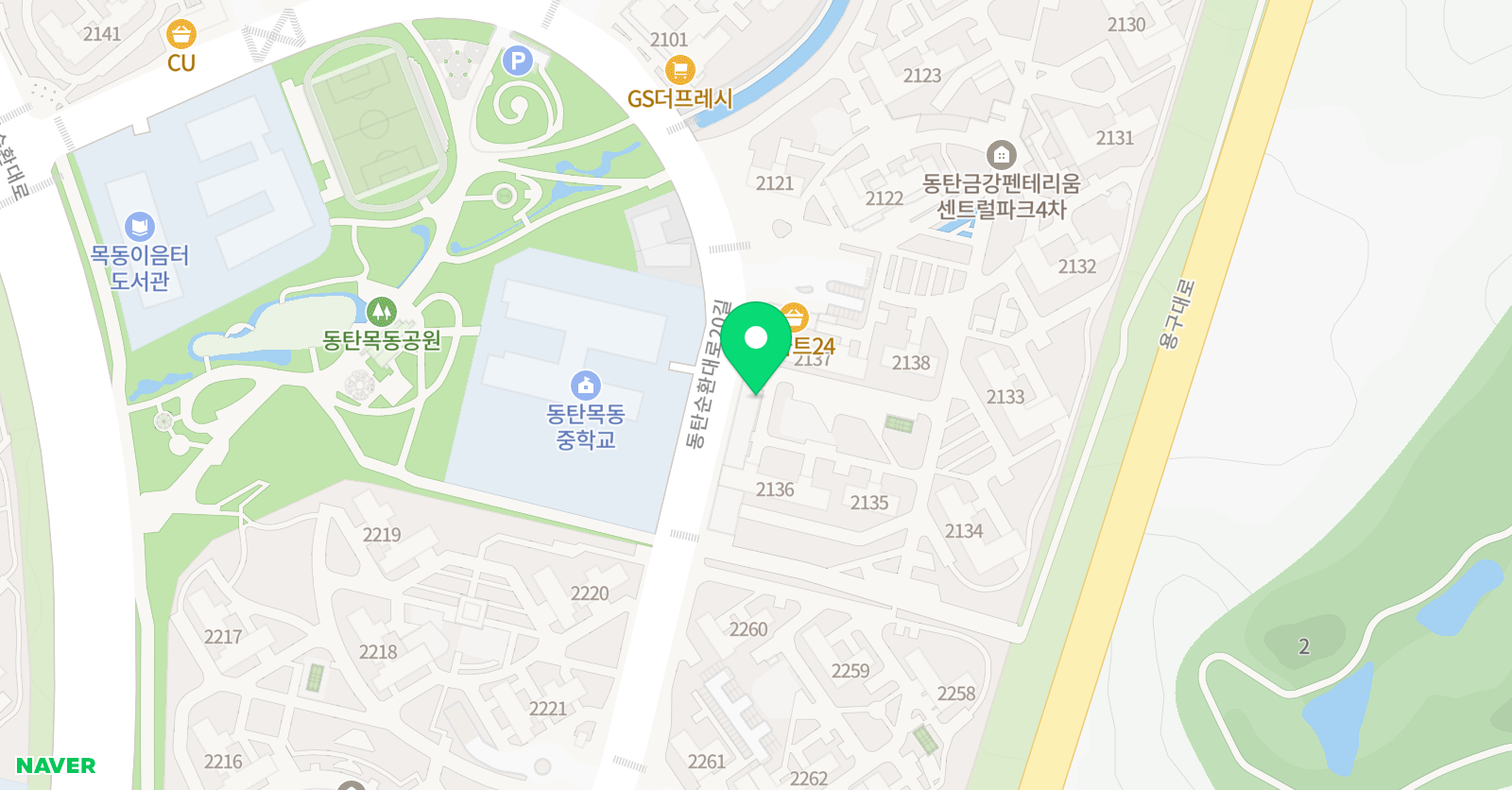 뮤엠 영어학원 2동탄금강4차 NEST 위치