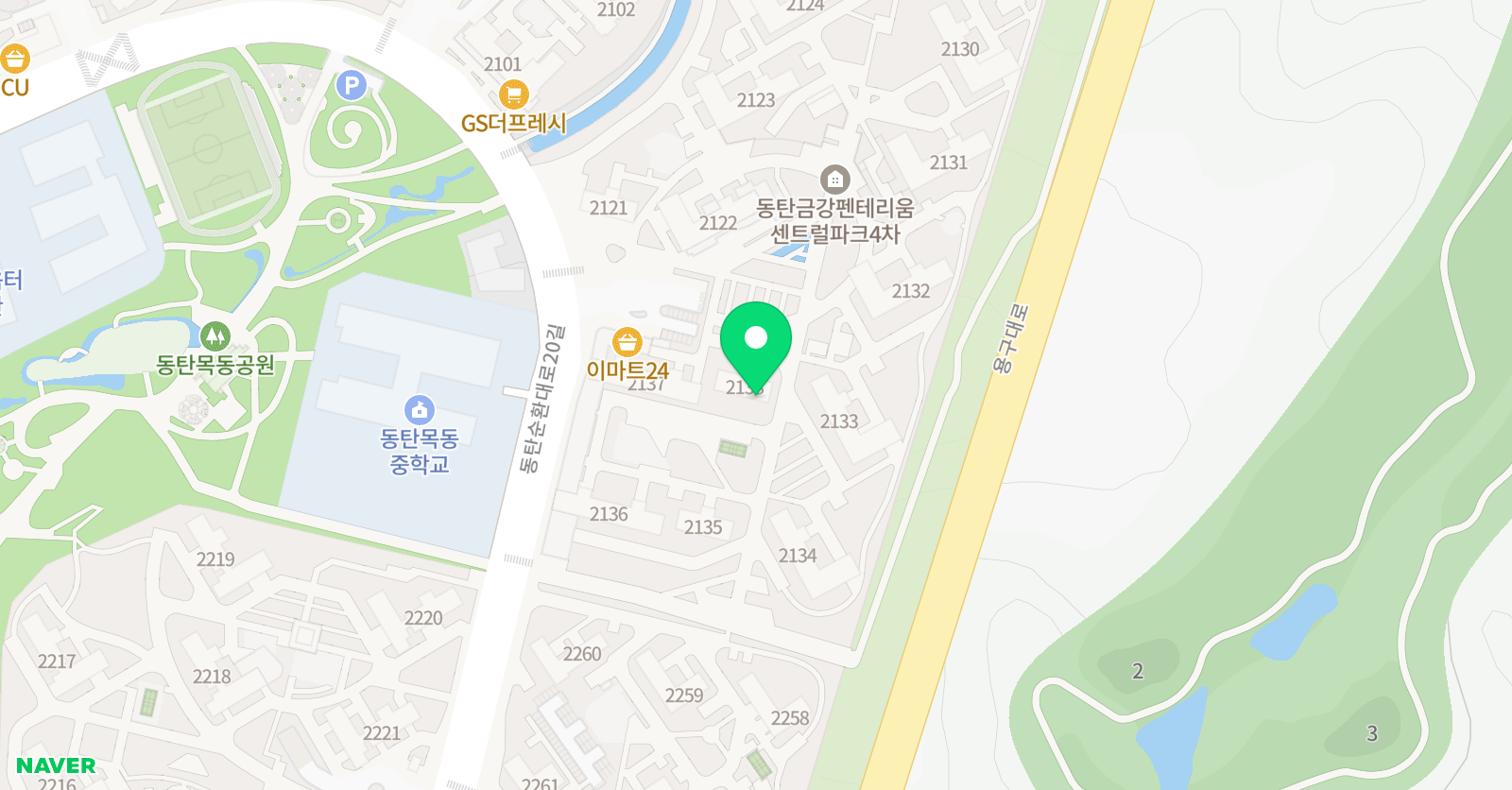 잉글리시아이 금강펜테리움4차점 위치