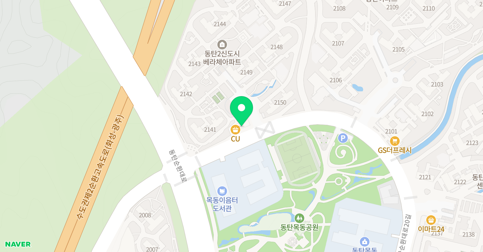 이룸 스터디 영어수학학원 동탄2목동베라체점 위치