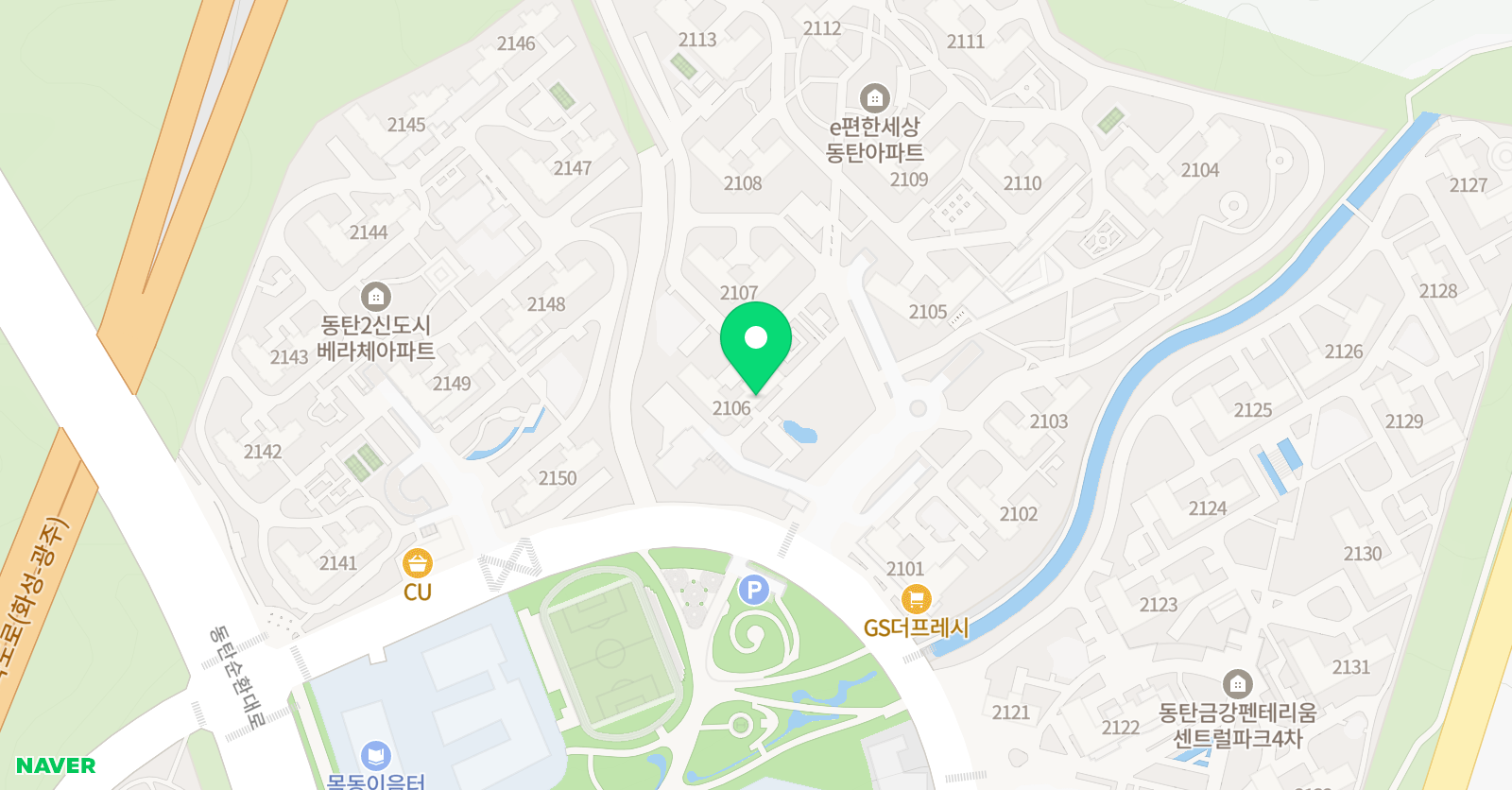 한솔노피곰 학원 목동 e편한동탄 위치