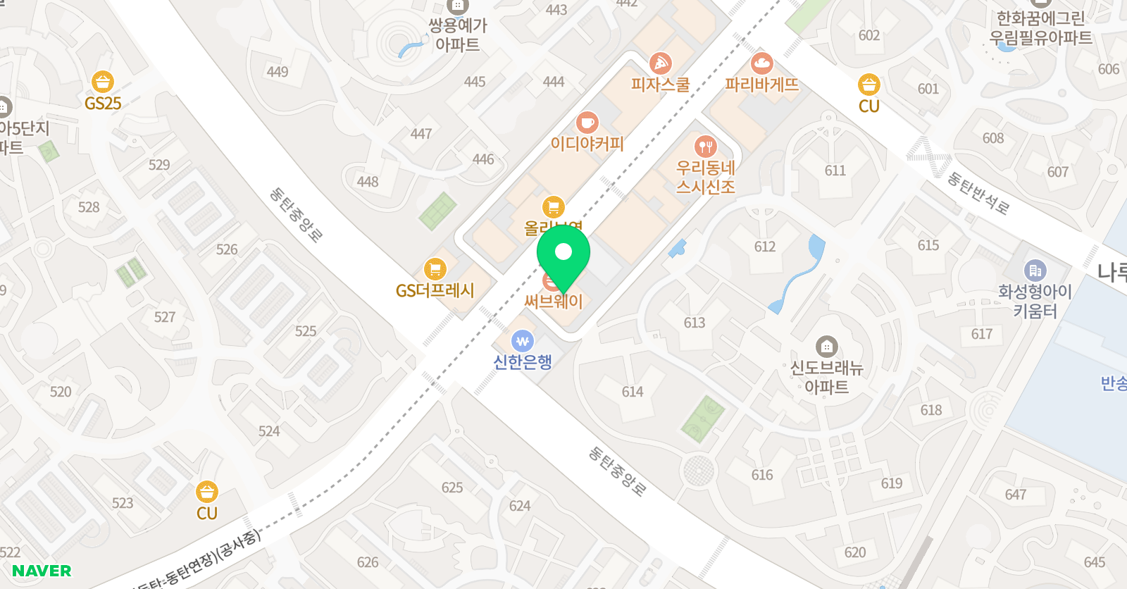 초식관독 1동탄점 위치