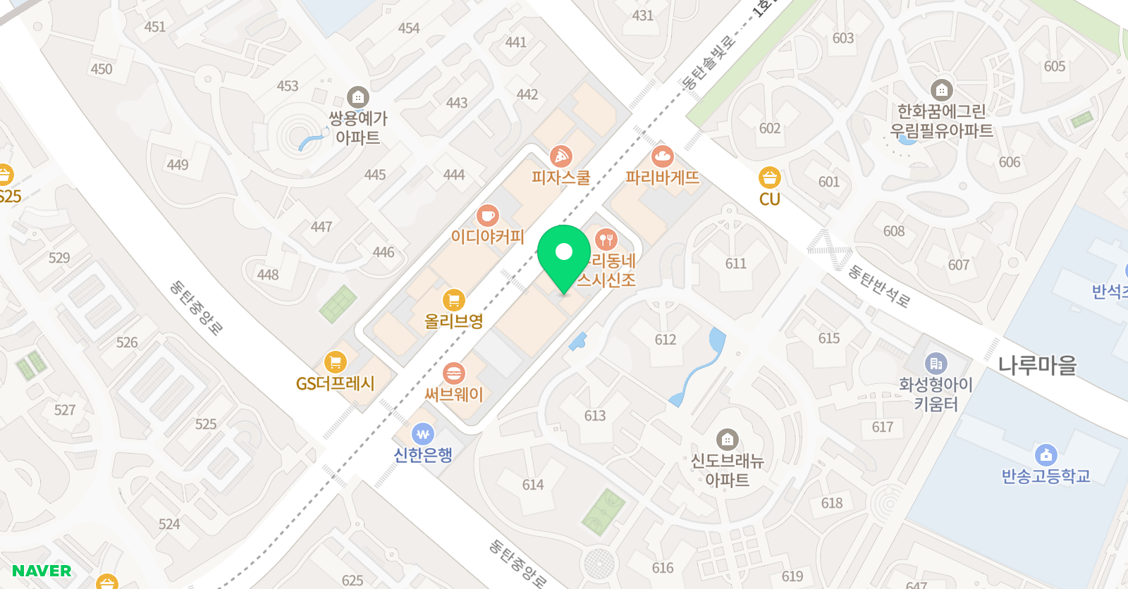 YEP 이언어학원 동탄나루관 위치