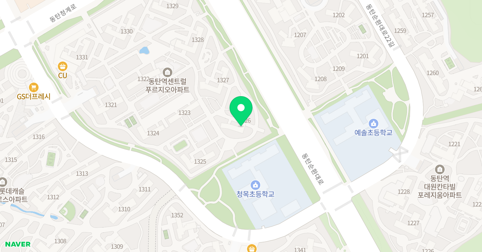 한우리 독서토론논술 센트럴푸르지오점 위치