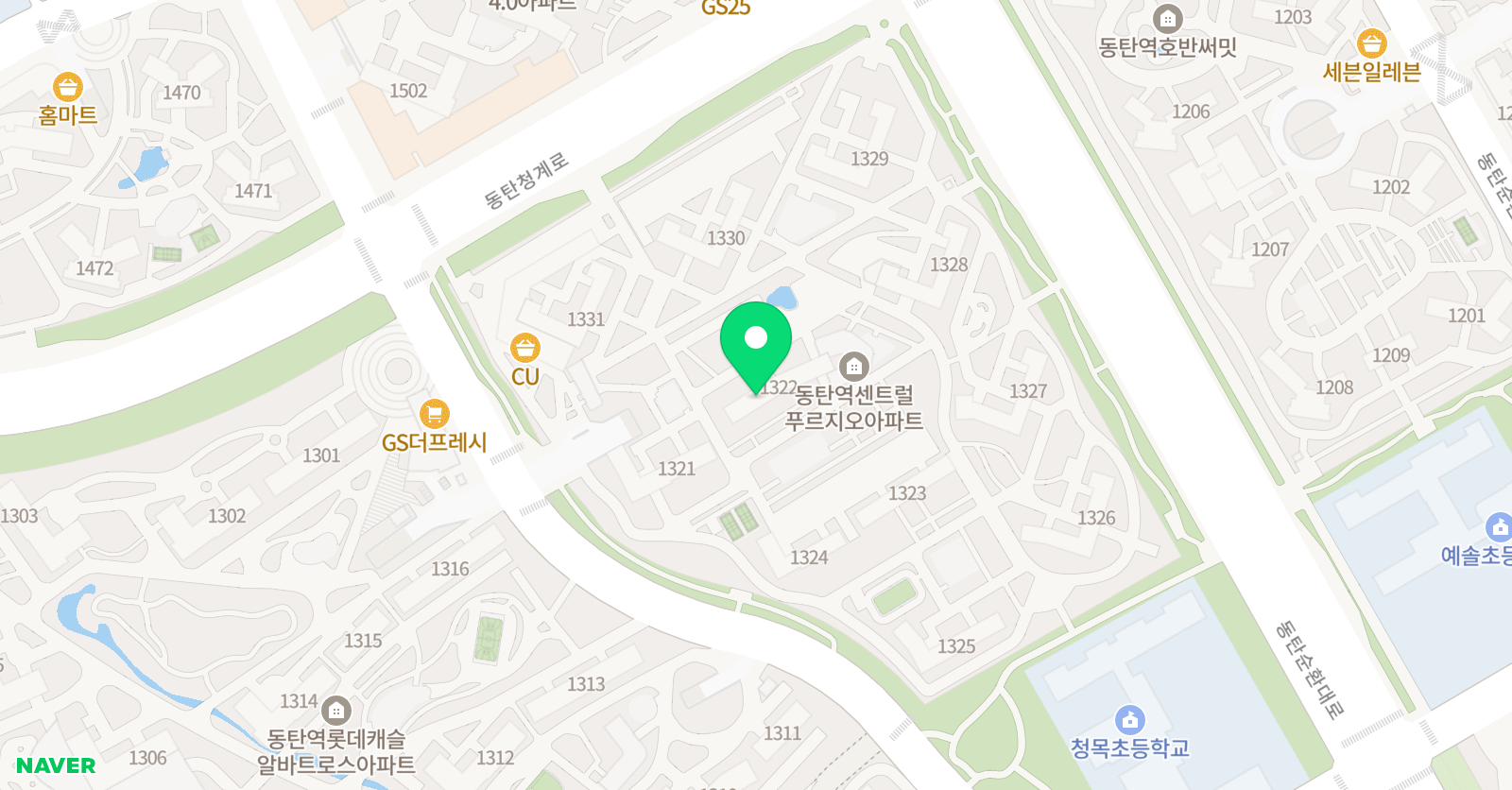 빨간펜 수학의달인 동탄2푸르지오점 위치