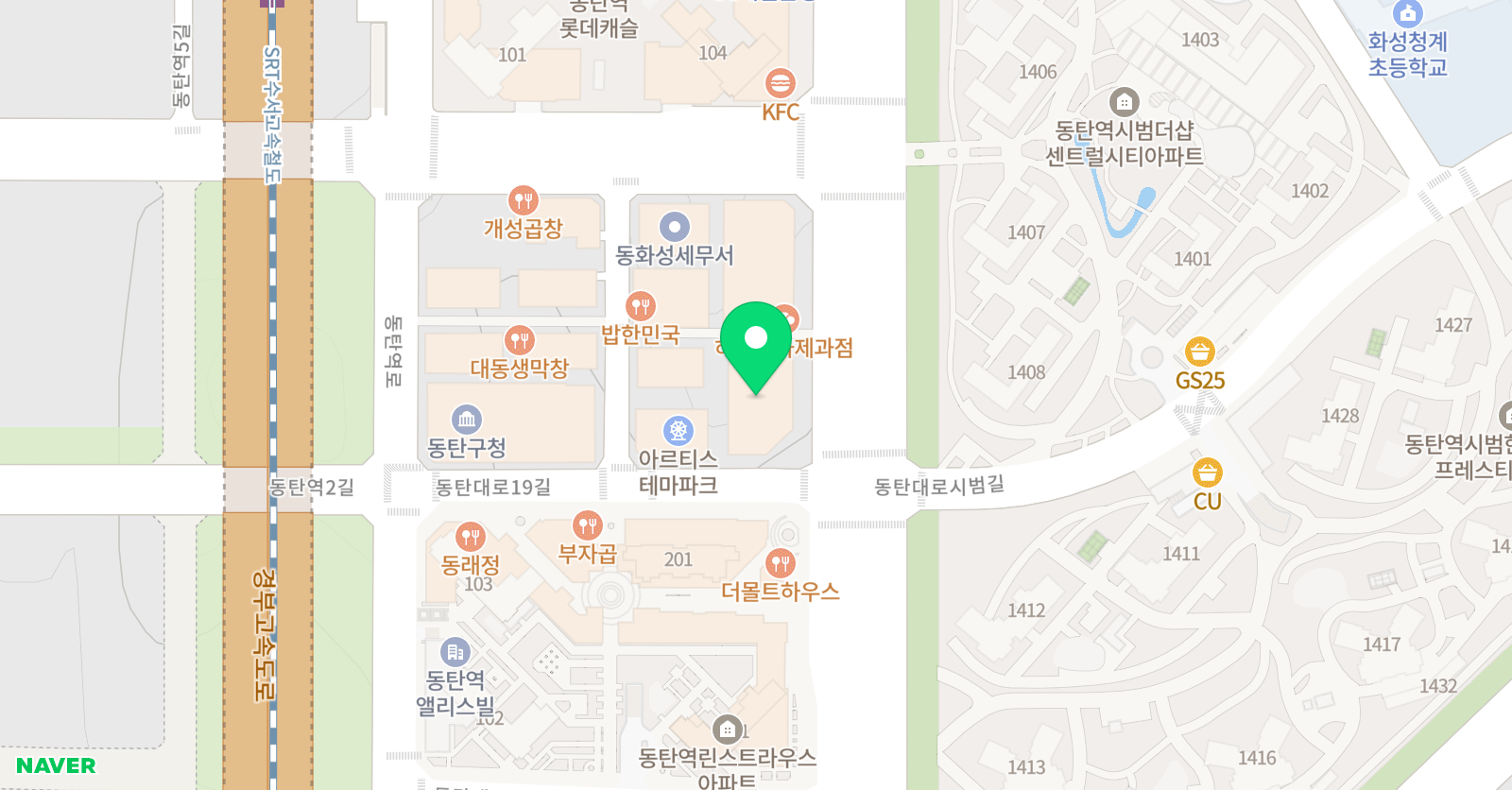 다다름작업실 미술학원 동탄역지점 위치