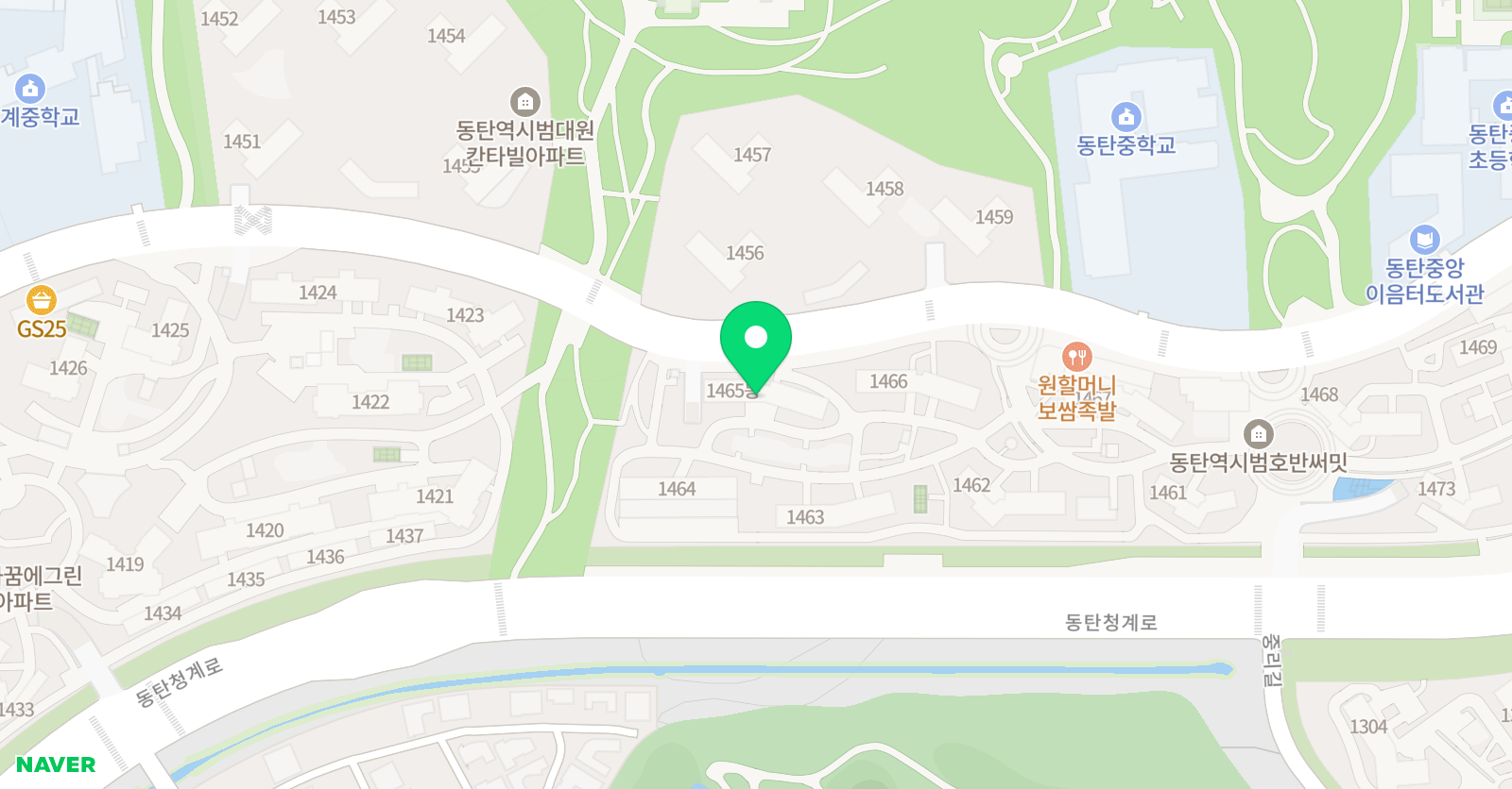 뮤엠 영어 2동탄호반써밋1차점 위치
