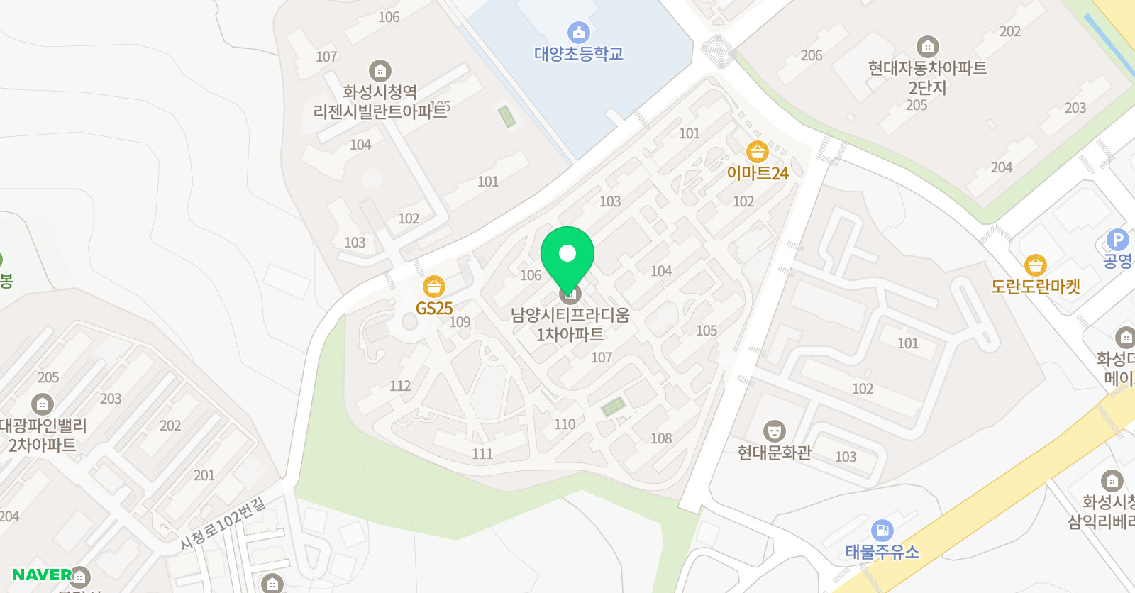 크리아트 화성남양원 위치
