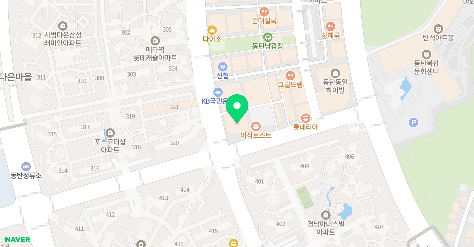 청담 어학원 동탄1브랜치 위치
