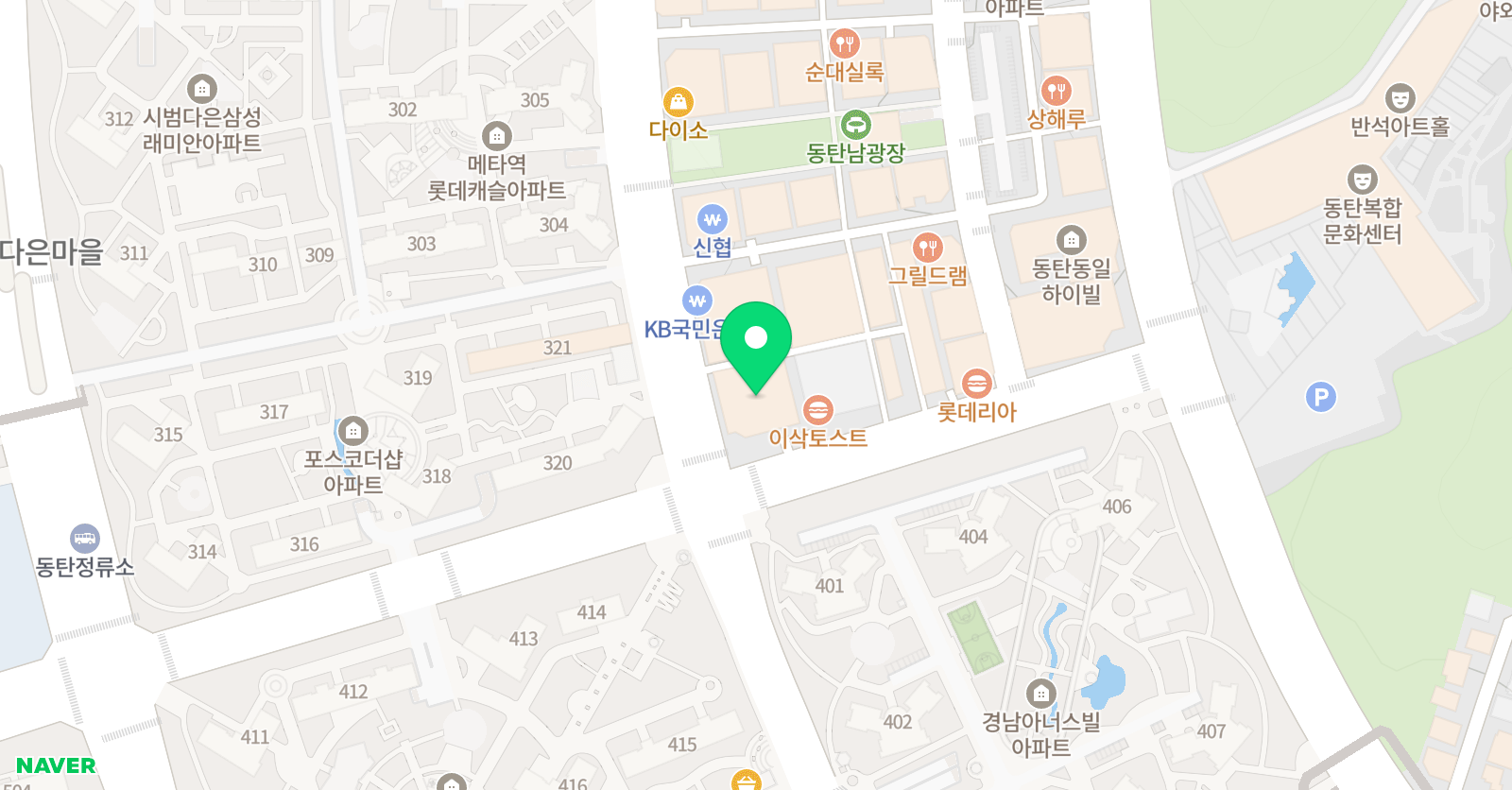 JCA 영수학원 다은캠퍼스 위치