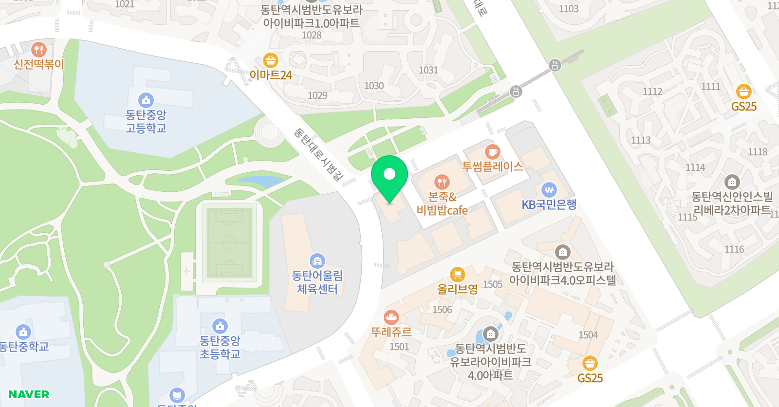 JCA 영수학원 시범캠퍼스 위치