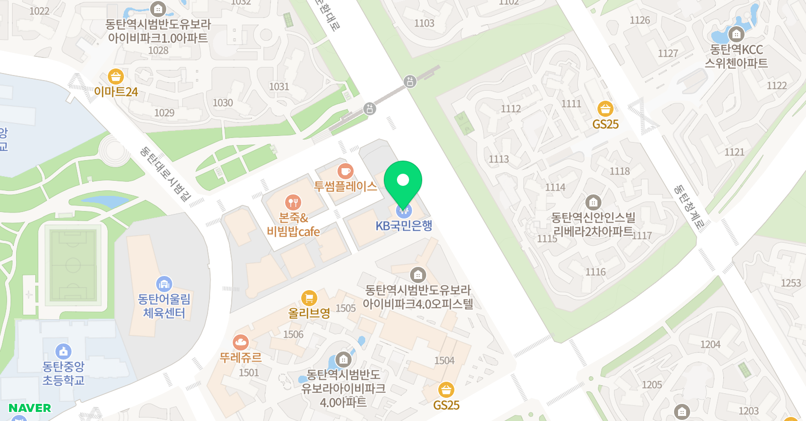 SKY 동탄 영어수학학원 위치