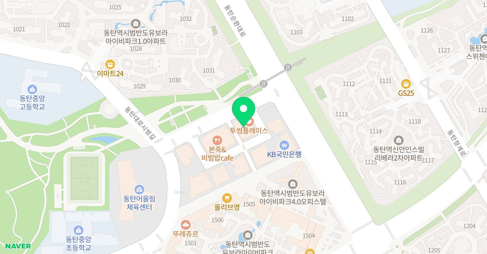 YEP이언 어학원 동탄청계관 위치