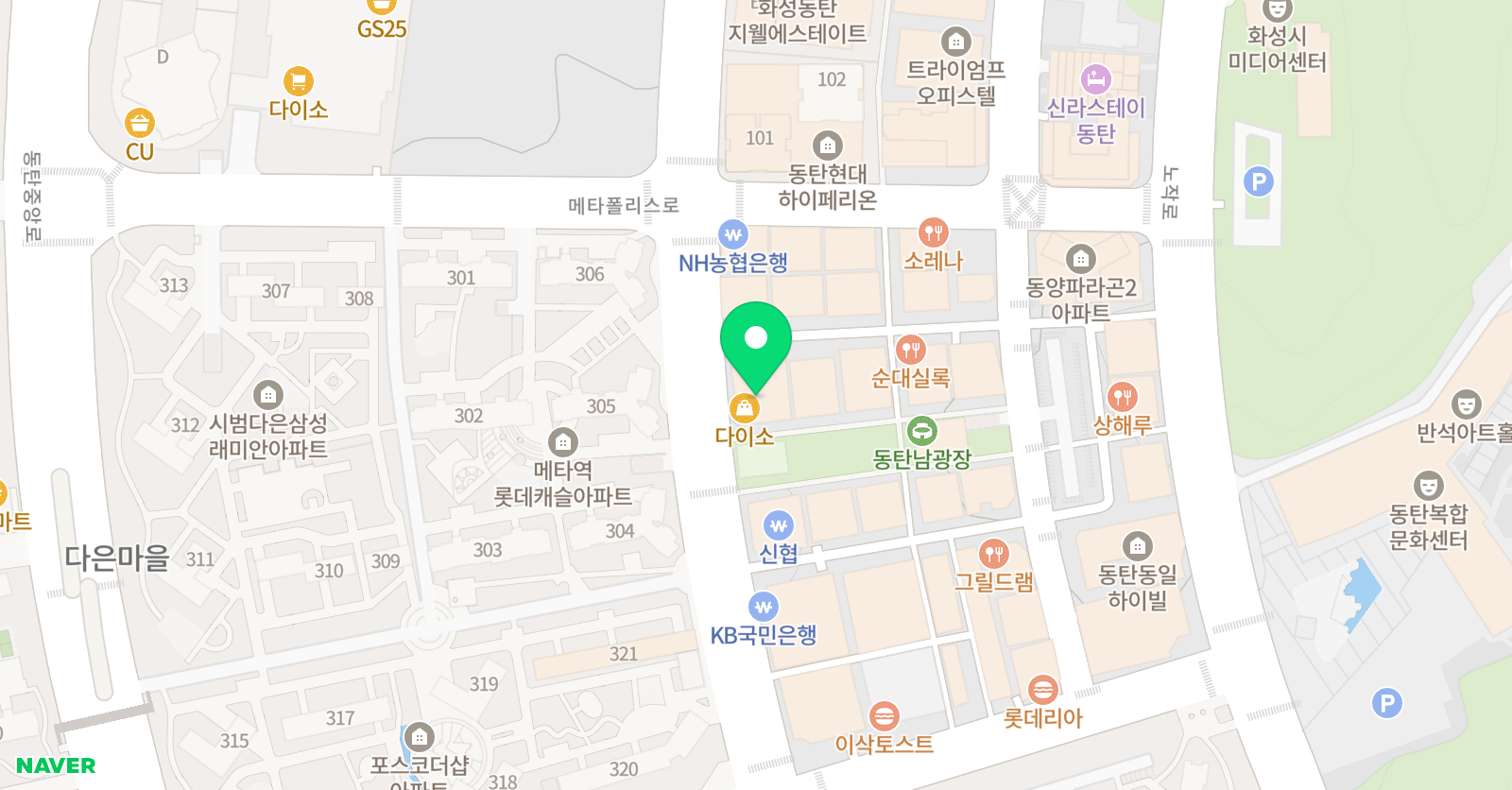 와이키즈 동탄1센터 위치