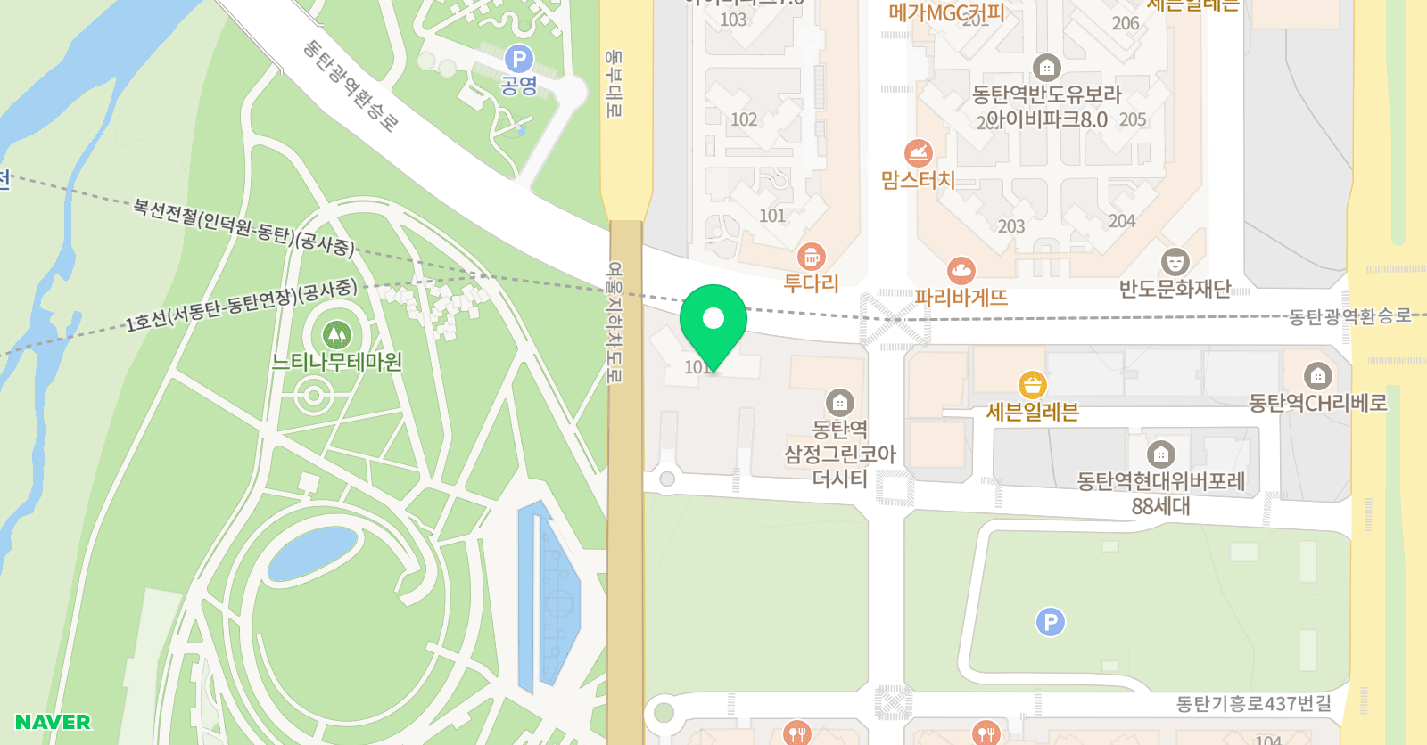 호랑이 학원 동탄본원 위치