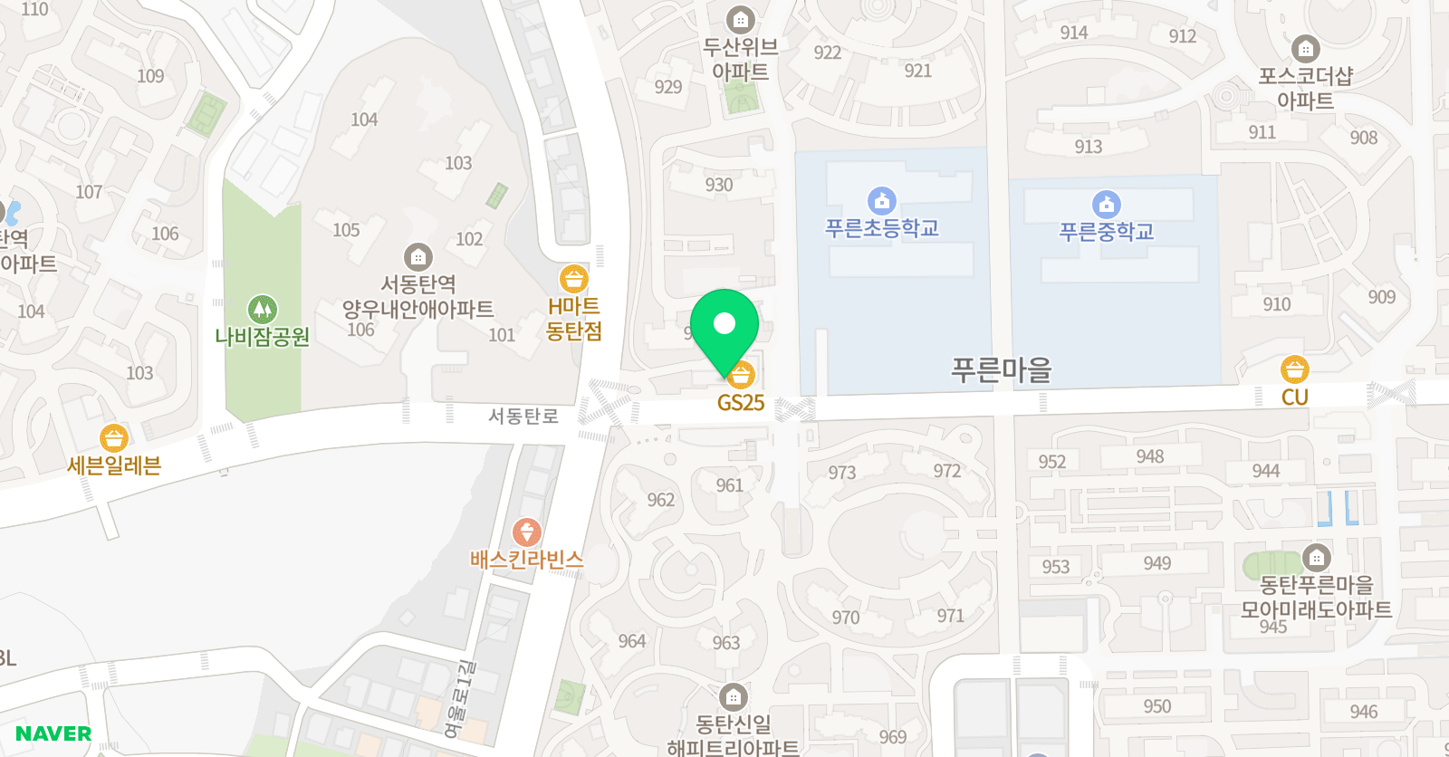 리브로아르츠 동탄1신도시점 위치