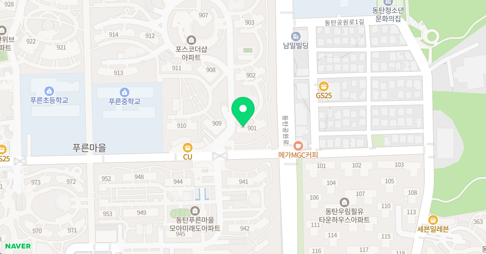 한우리 독서토론논술 푸른마을포스코점 위치