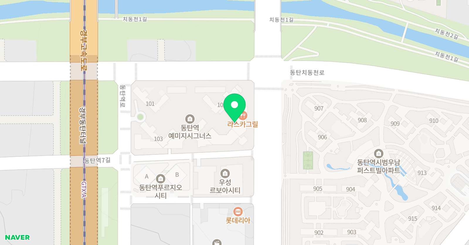 덕스 어학원 2동탄캠퍼스 위치