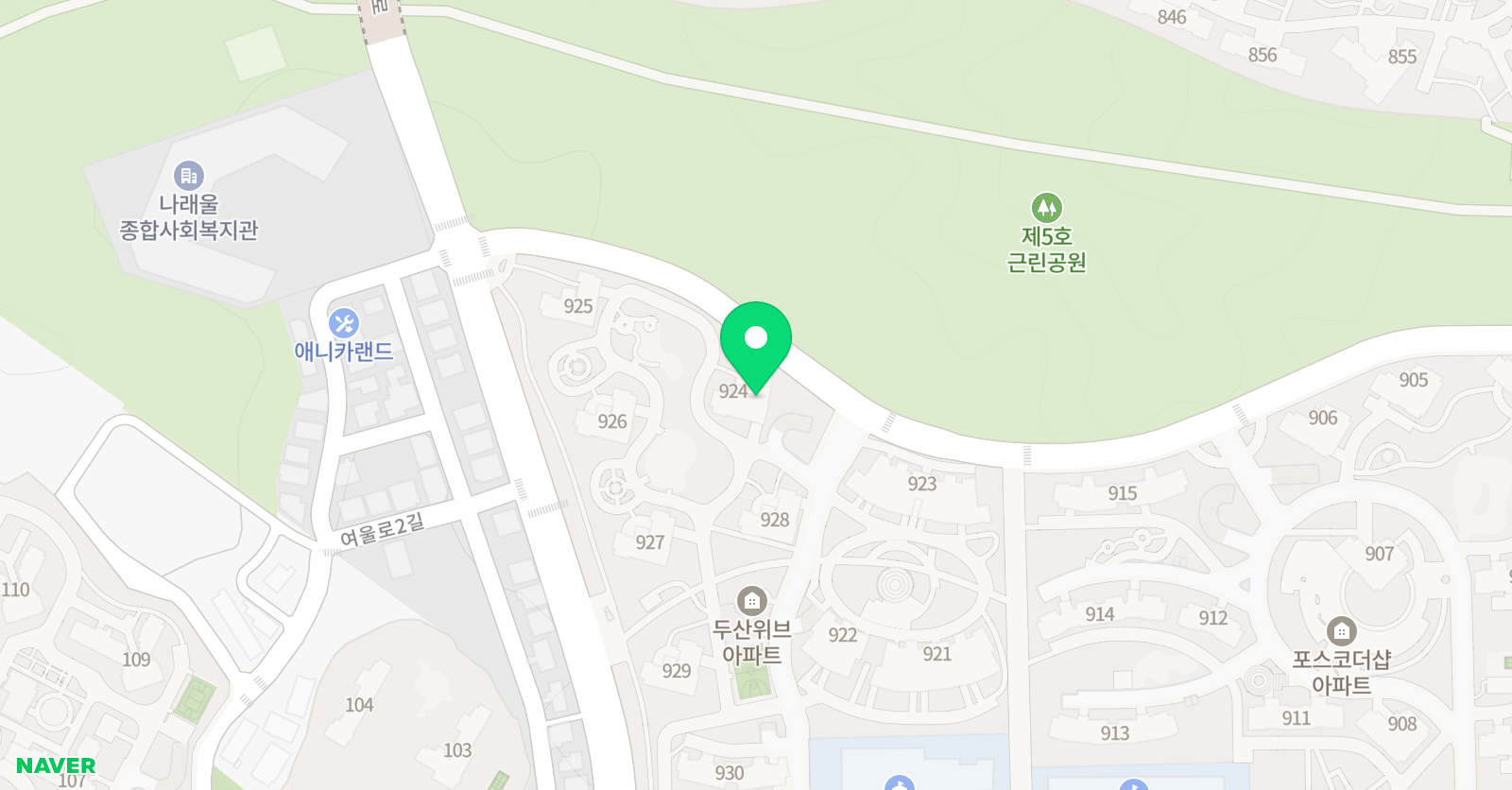 아소비 영어학원 동탄 푸른마을두산위브점 위치