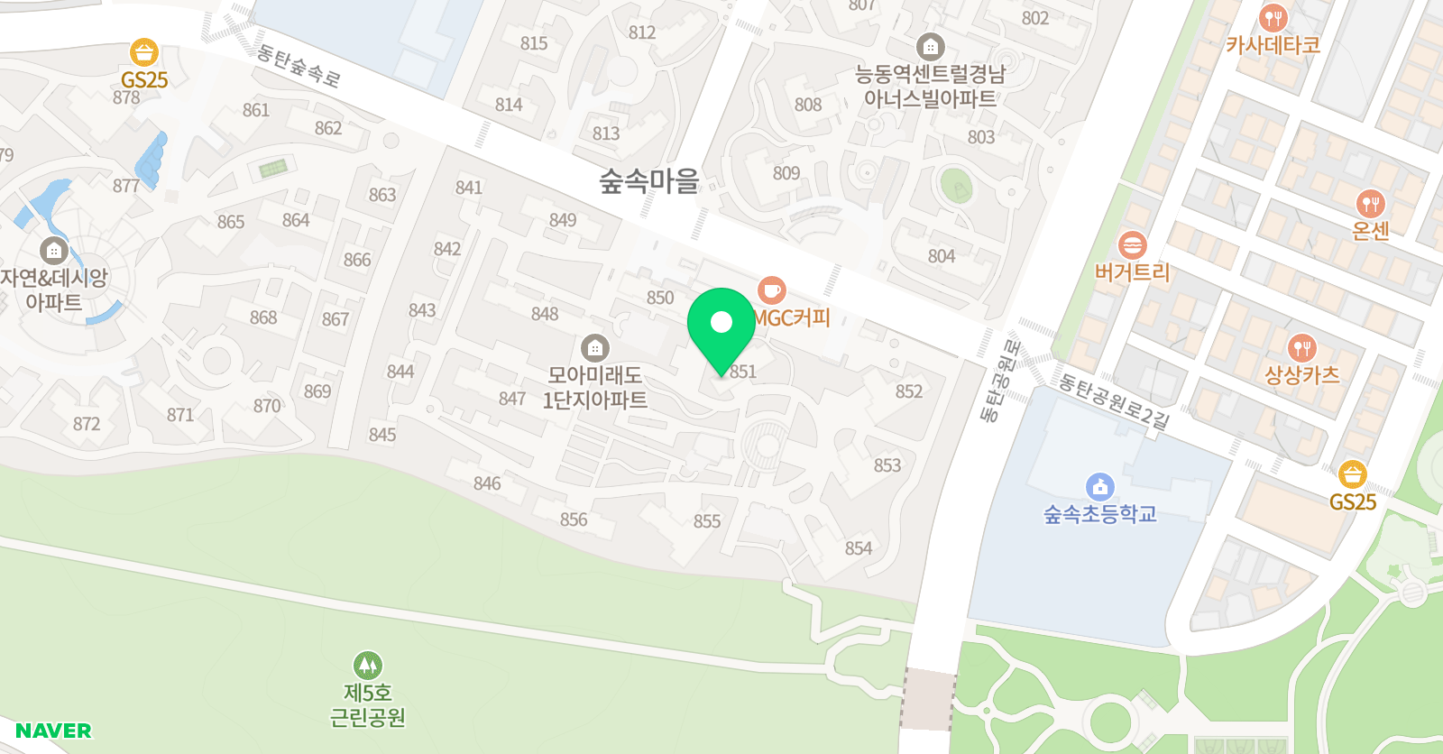 기탄 사고력교실 동탄숲속모아점 위치