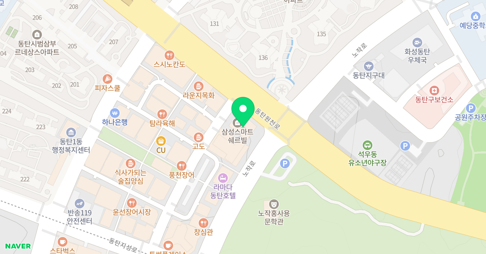 정상 어학원 동탄분원 위치