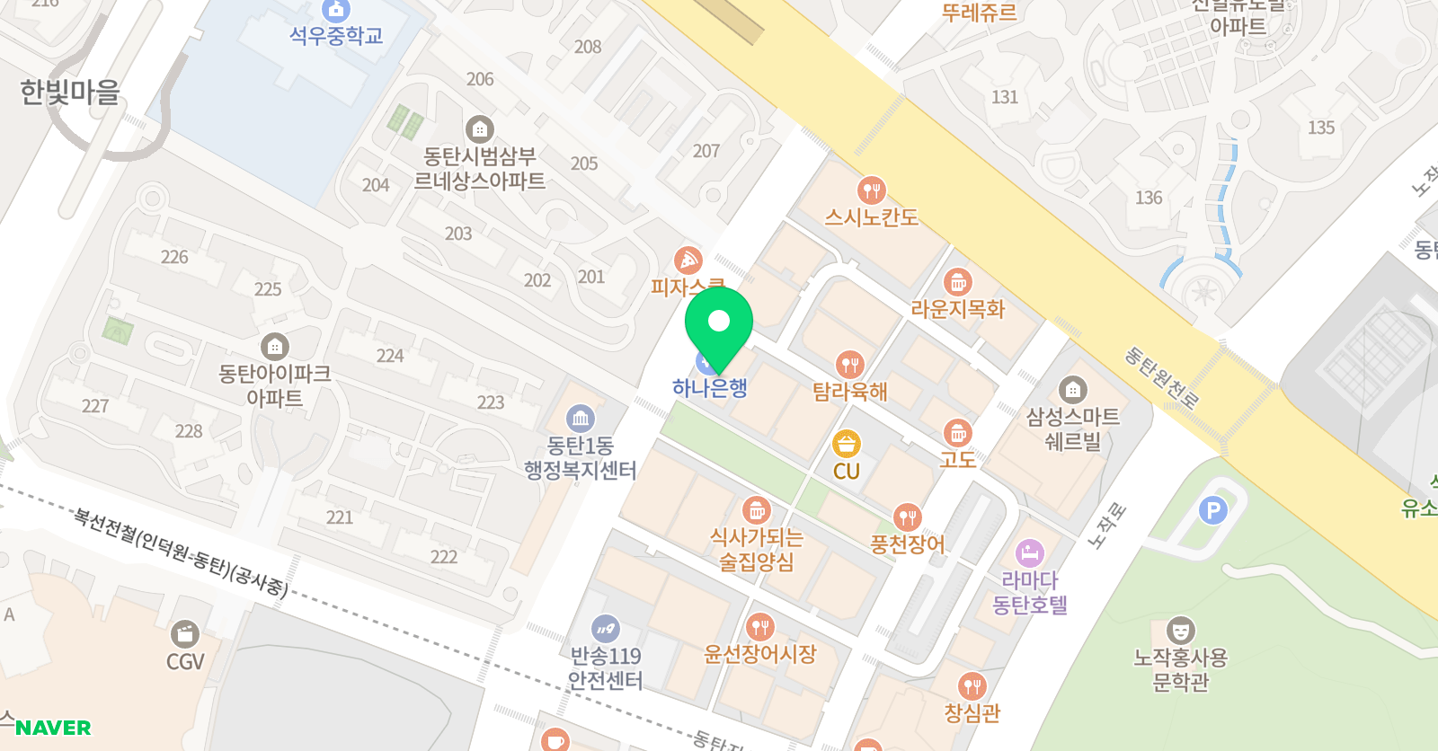 수학의감각 학원 동탄캠퍼스 위치