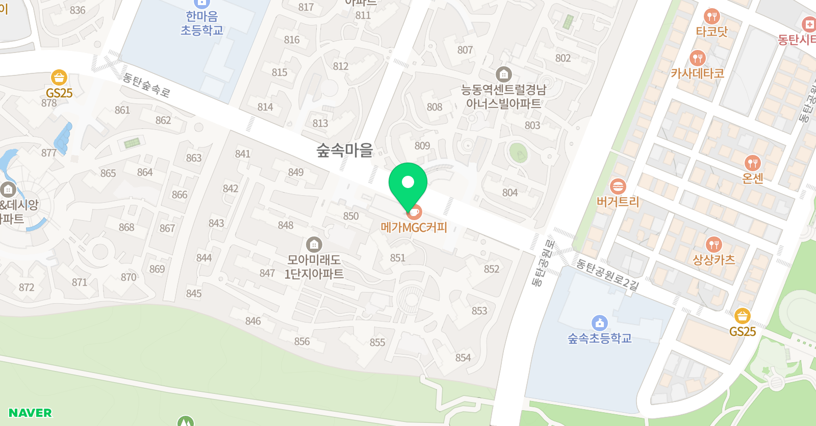 스마트해법 수학 화성숲속모아점 위치