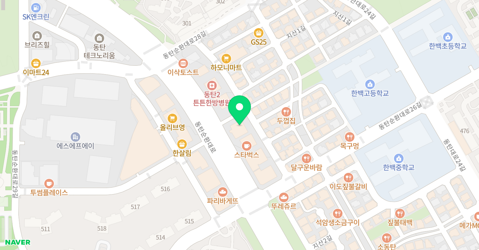 힘찬 수학학원 위치