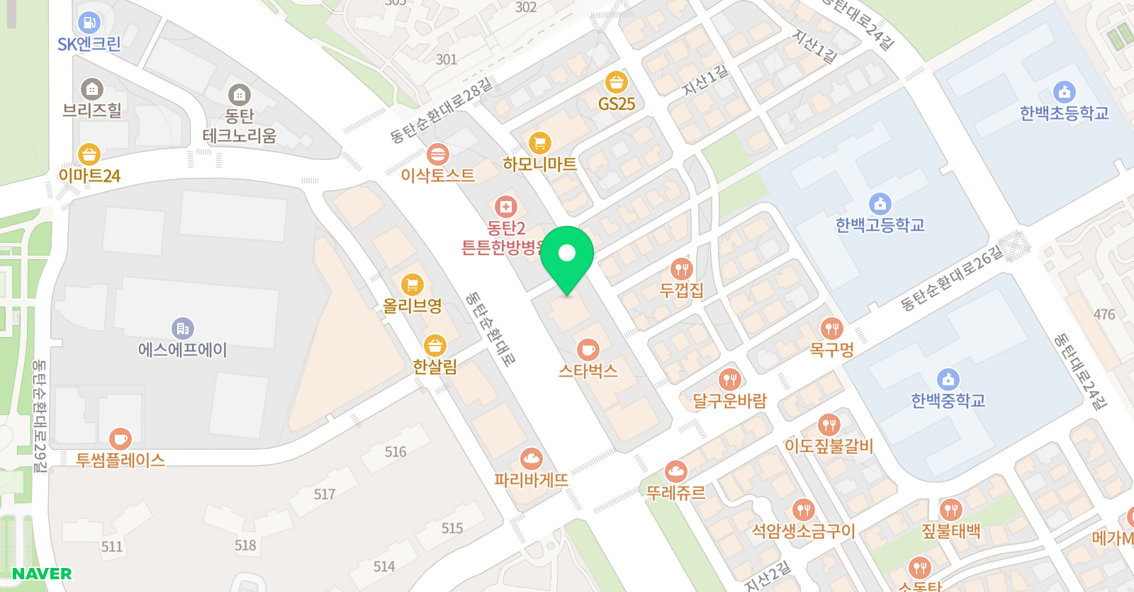 깊은생각 동탄학원 위치