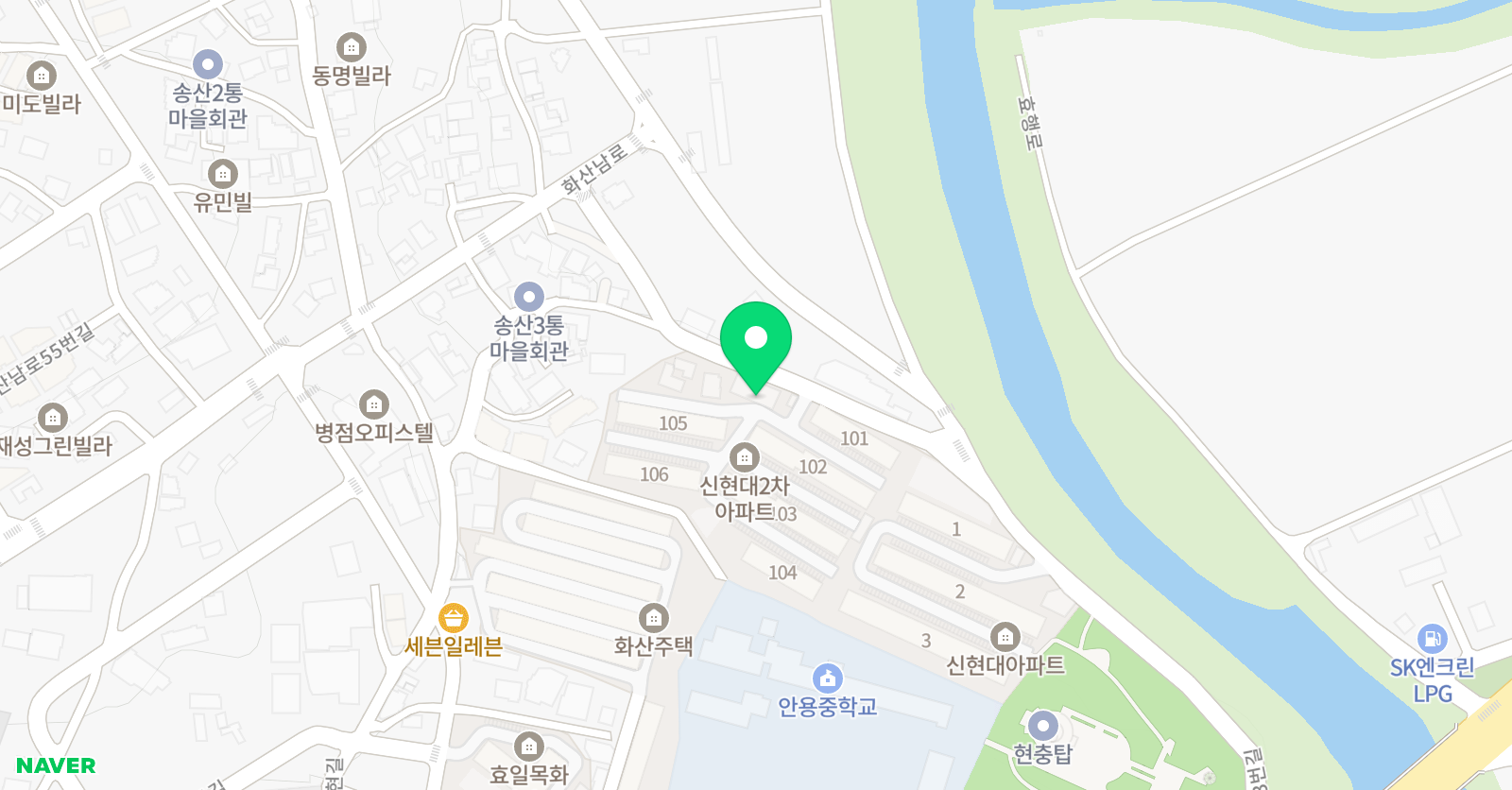 신현대보습 학원 위치