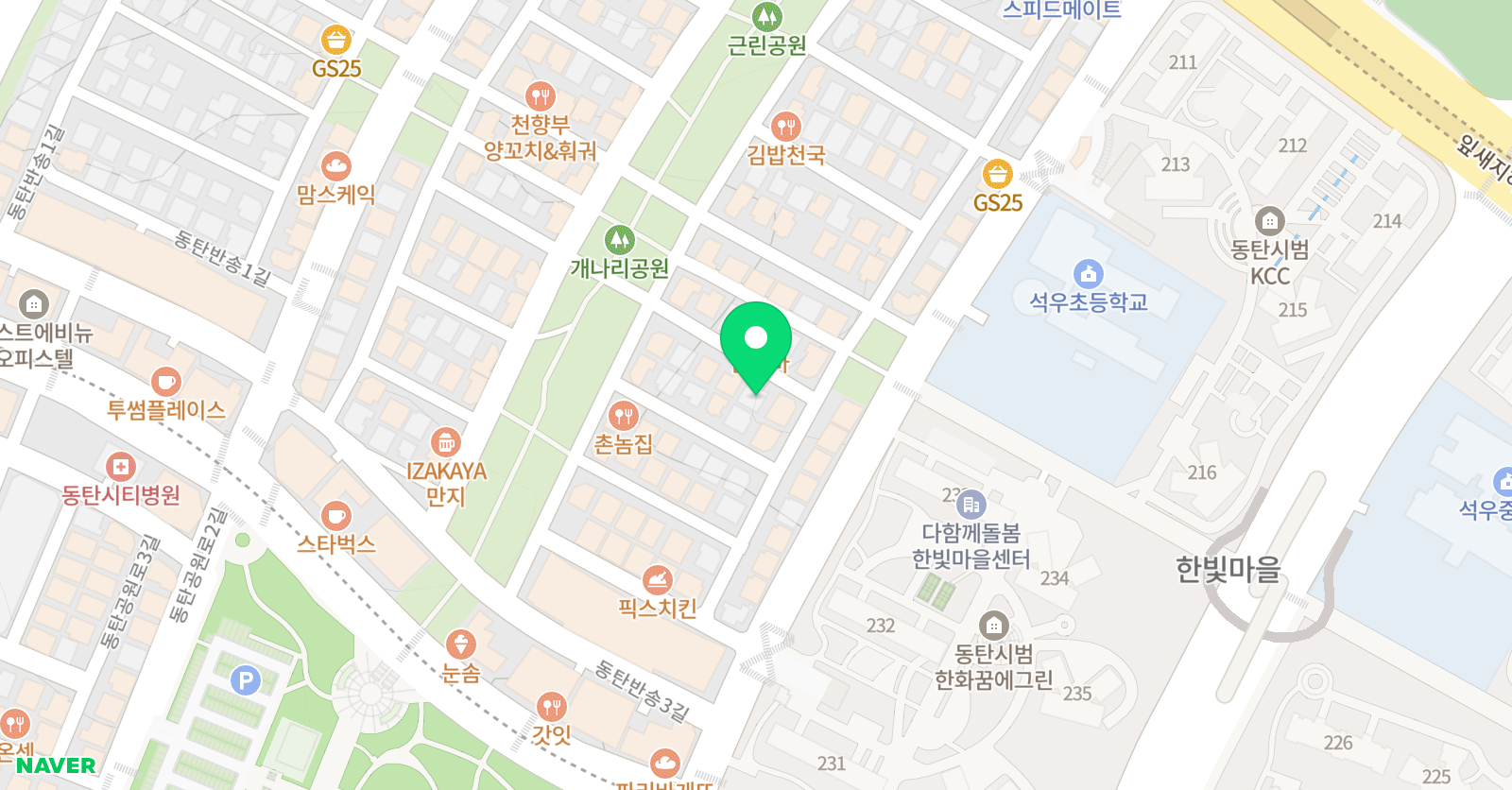 동탄 주산암산 빠른셈 위치
