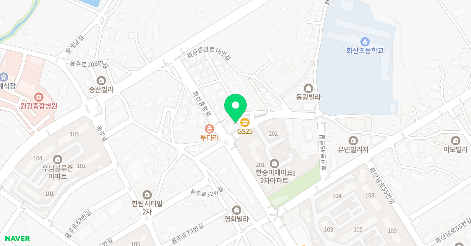 백상초중등 보습학원 위치