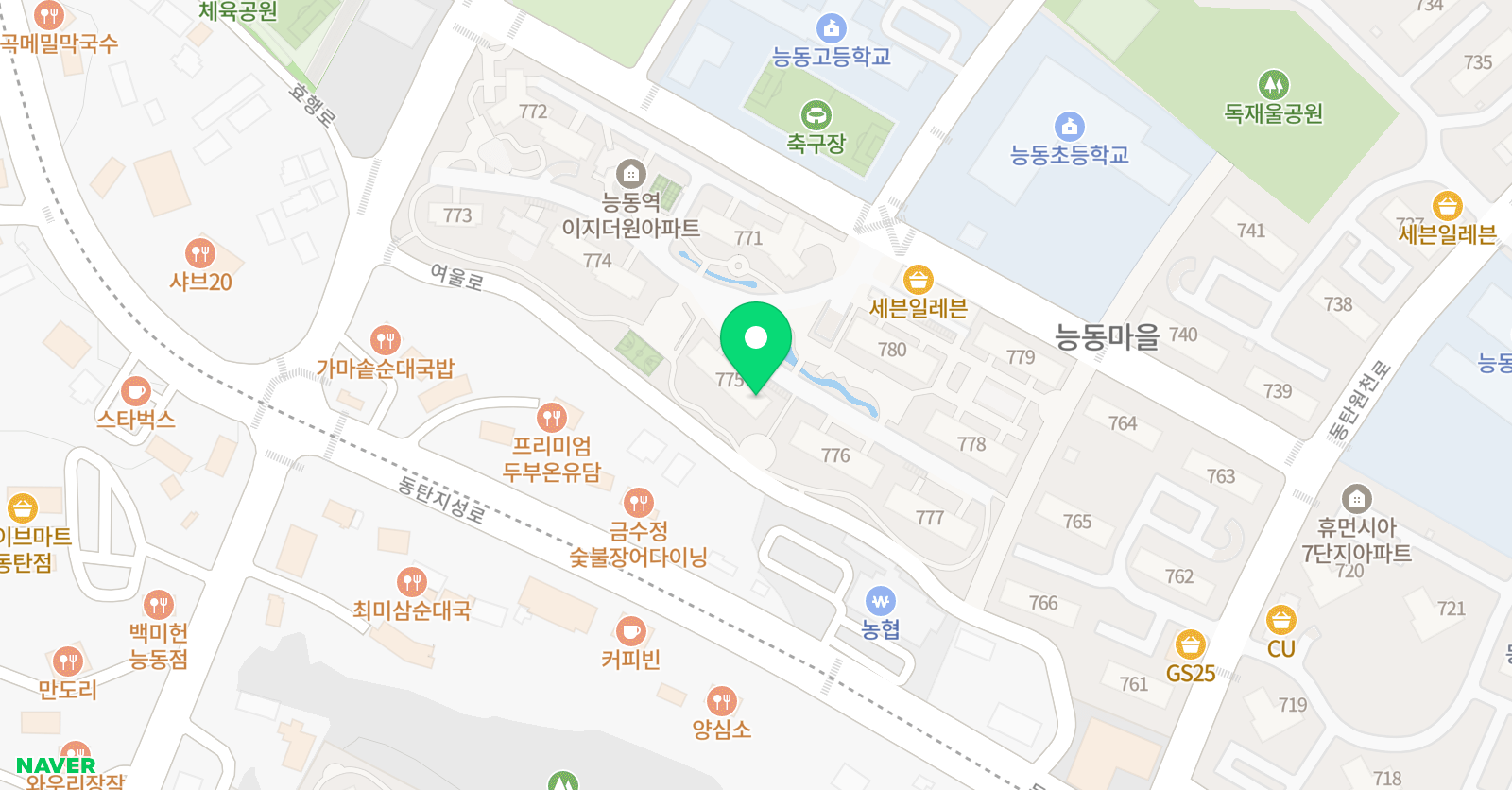 셀파우등생교실 동1능동이지더원 위치