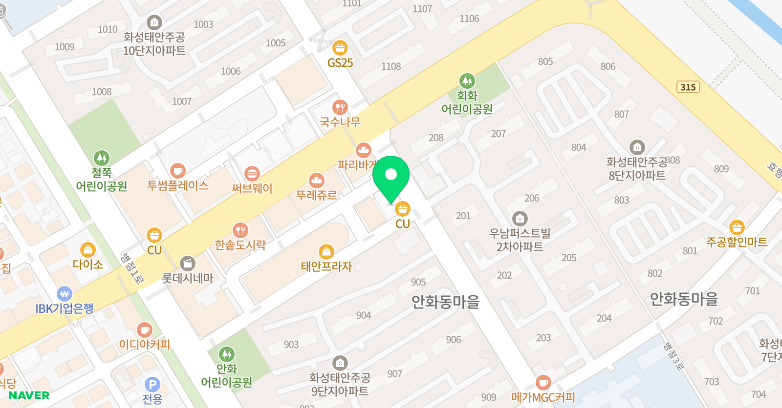 유니팝 미술 화성병점센터 위치
