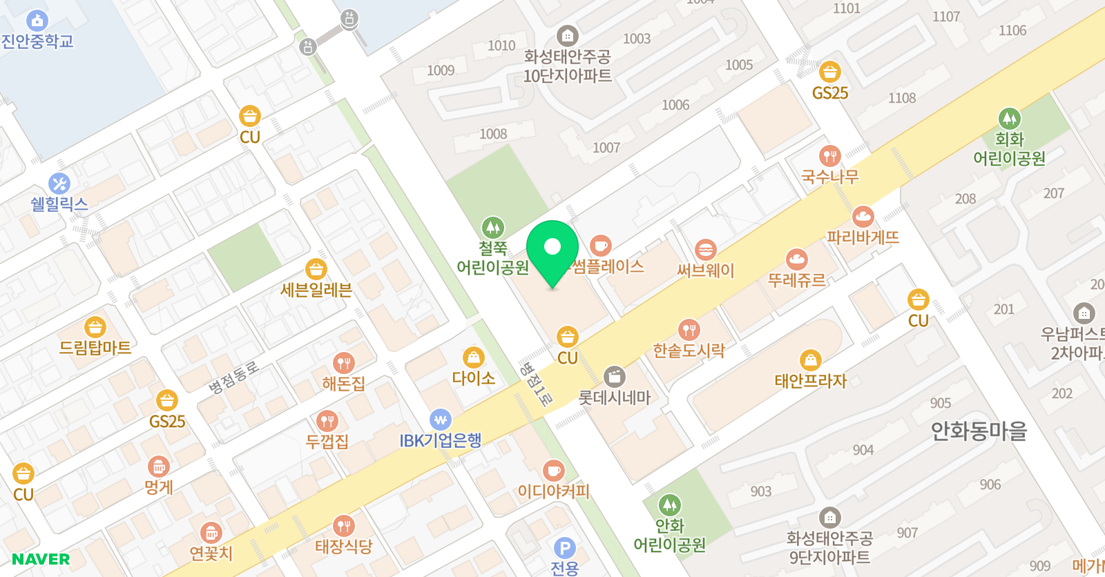발레비솔르 무용학원 화성점 위치