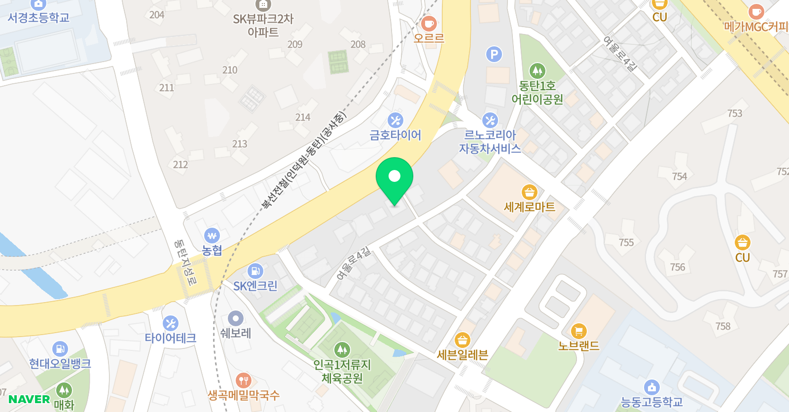 아이디 리듬체조스쿨 동탄능동점 위치