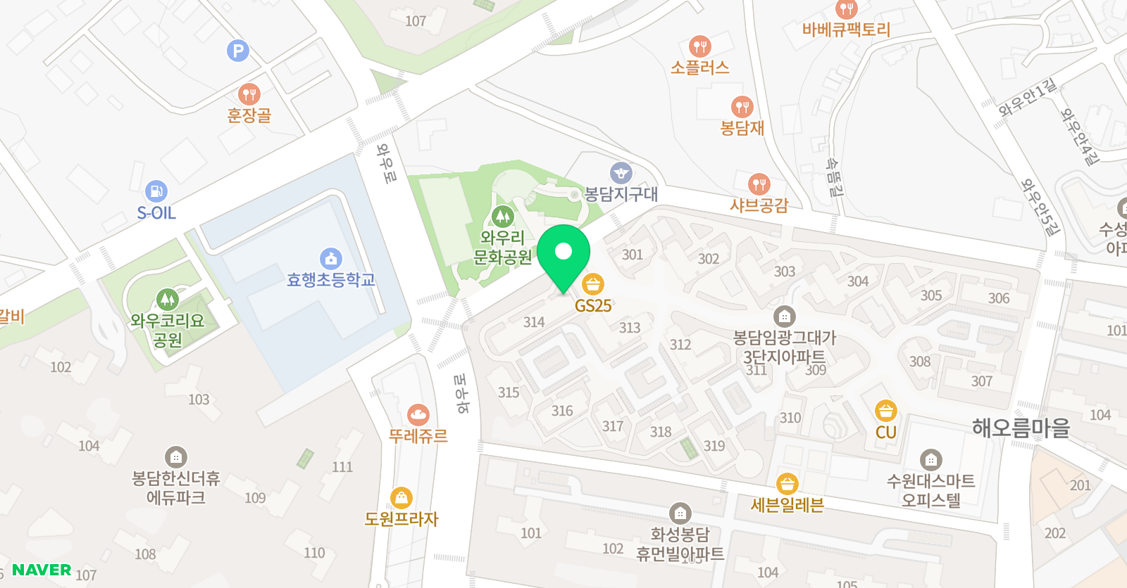 뮤엠영어 수학맨투맨학원 위치