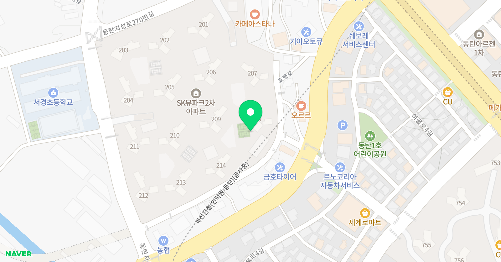 링키영어 신동탄sk뷰파크2차점 위치