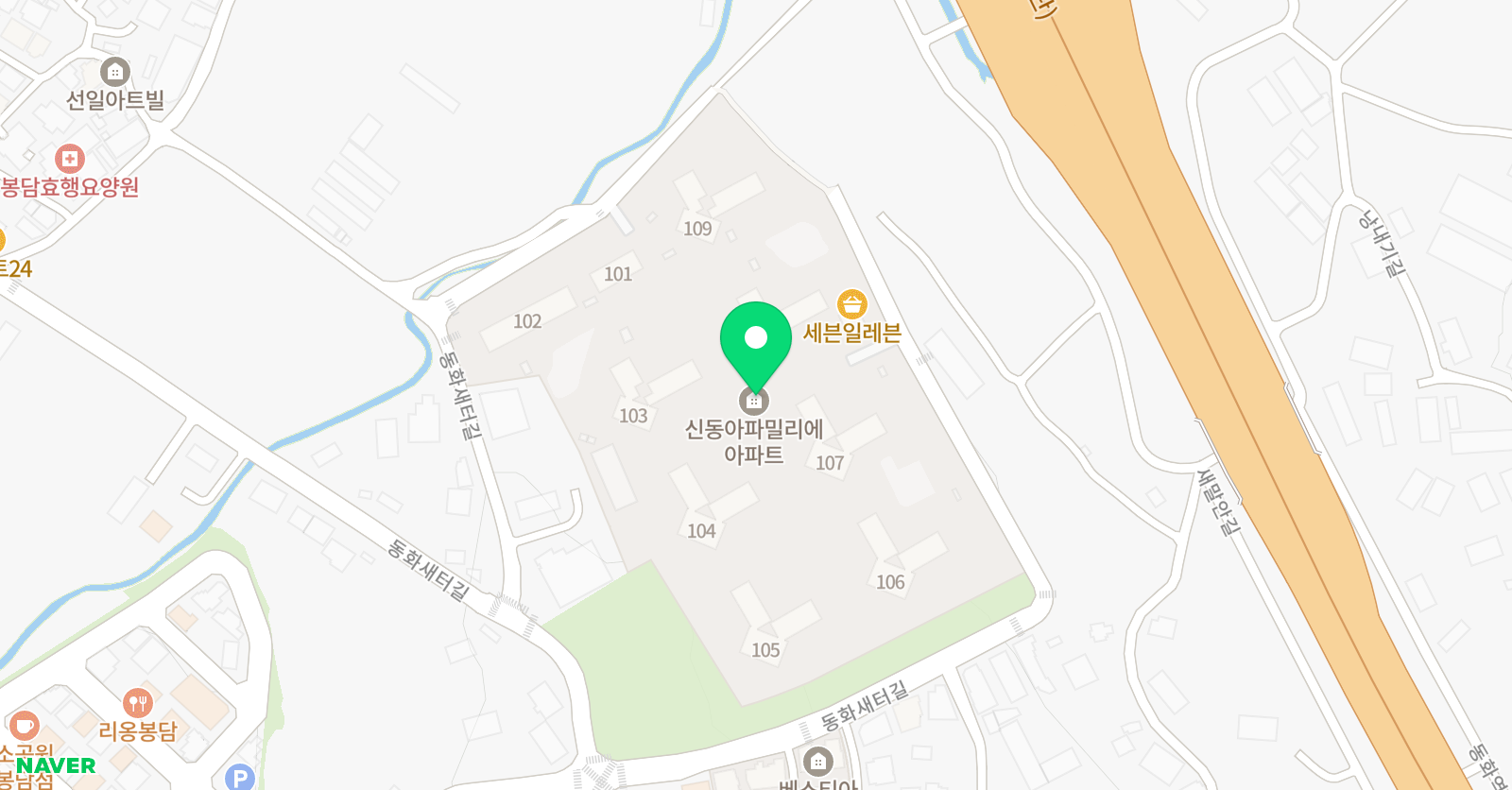 크리아트 화성봉담 신동아파밀리에 교육원 위치