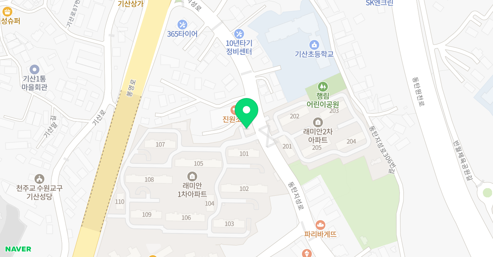 한솔플러스스터디존 기산학원 위치