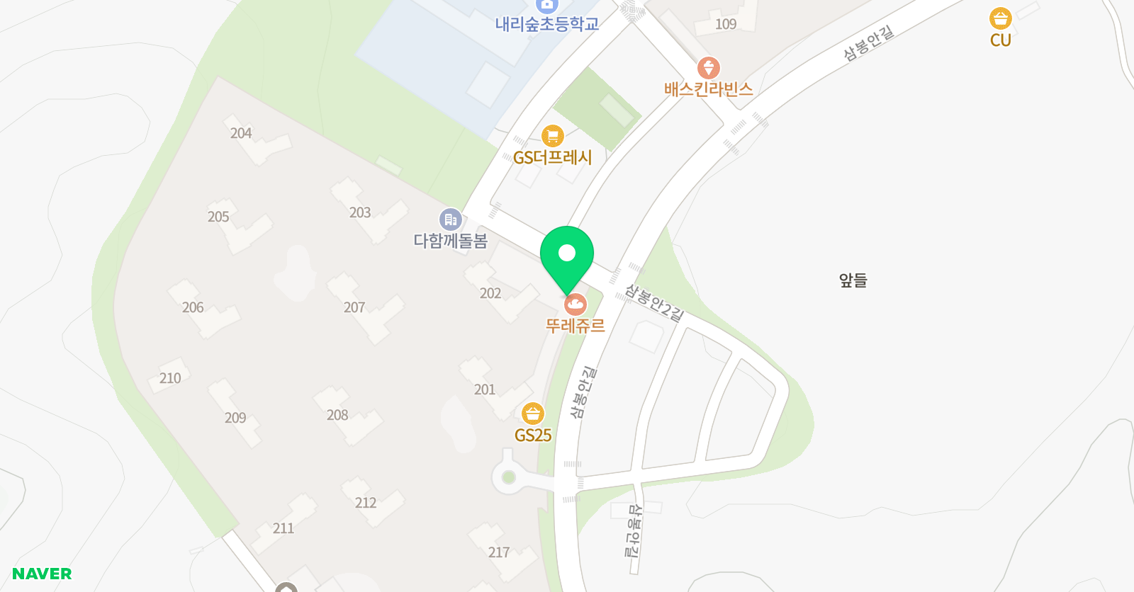 종로엠스쿨 봉담프라이시티 직영학원 위치