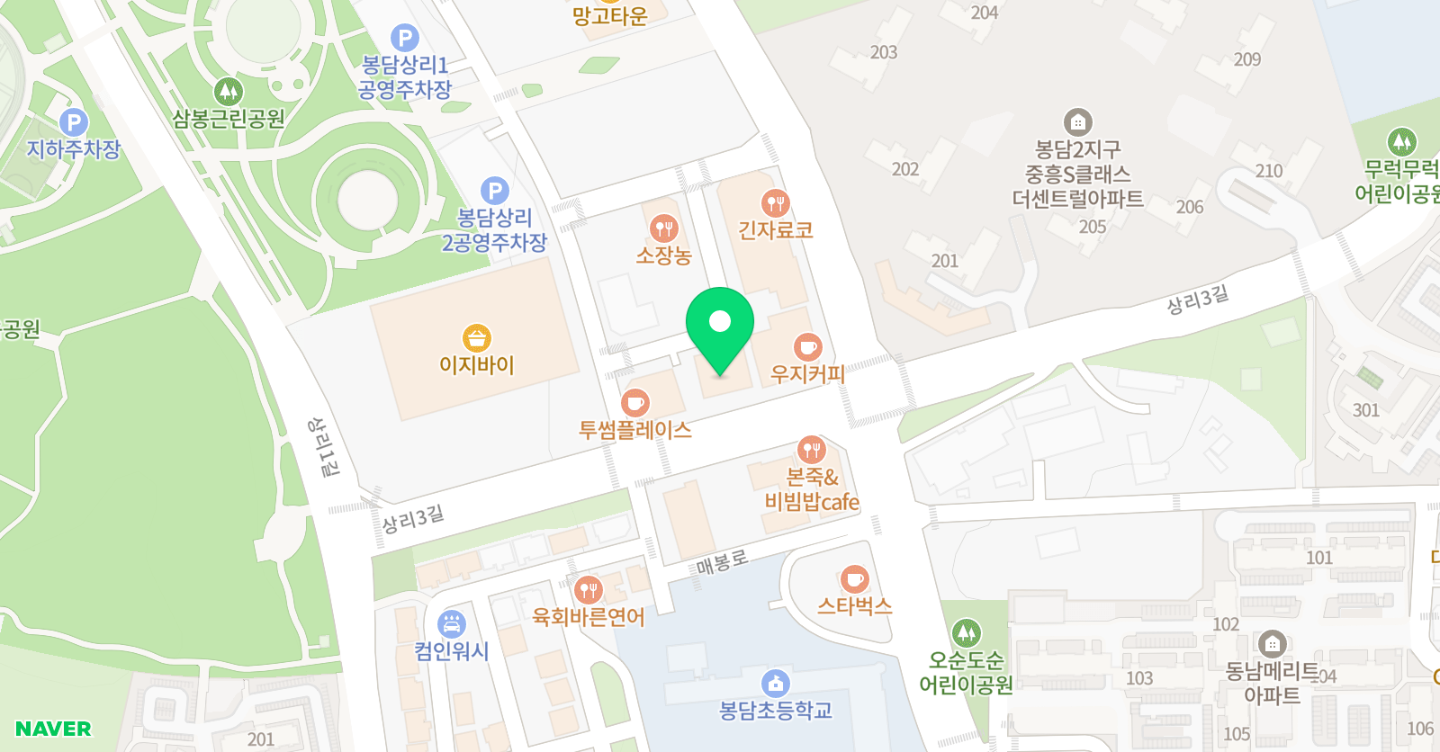 HM하임어학원 봉담2지구 본원 위치