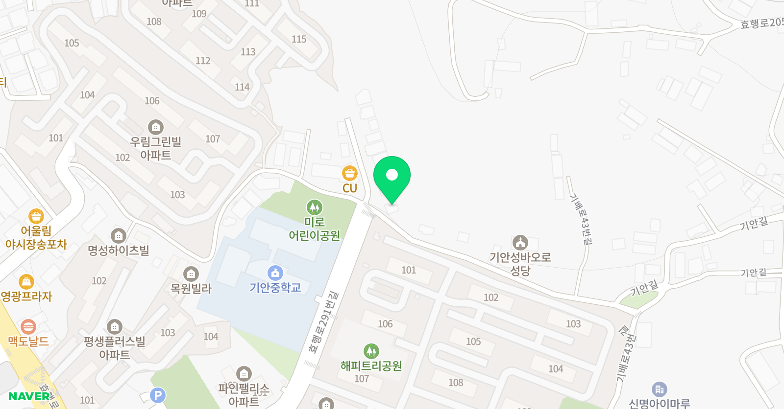뮤엠영어 수학의정석 학원 위치