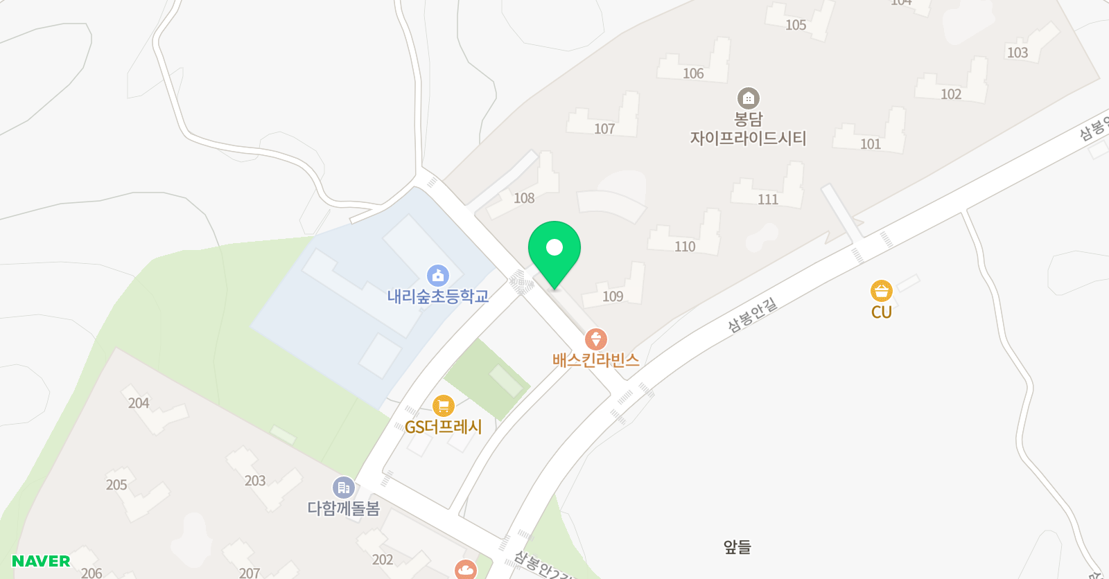 행복숲에듀&행복숲아트학원 위치